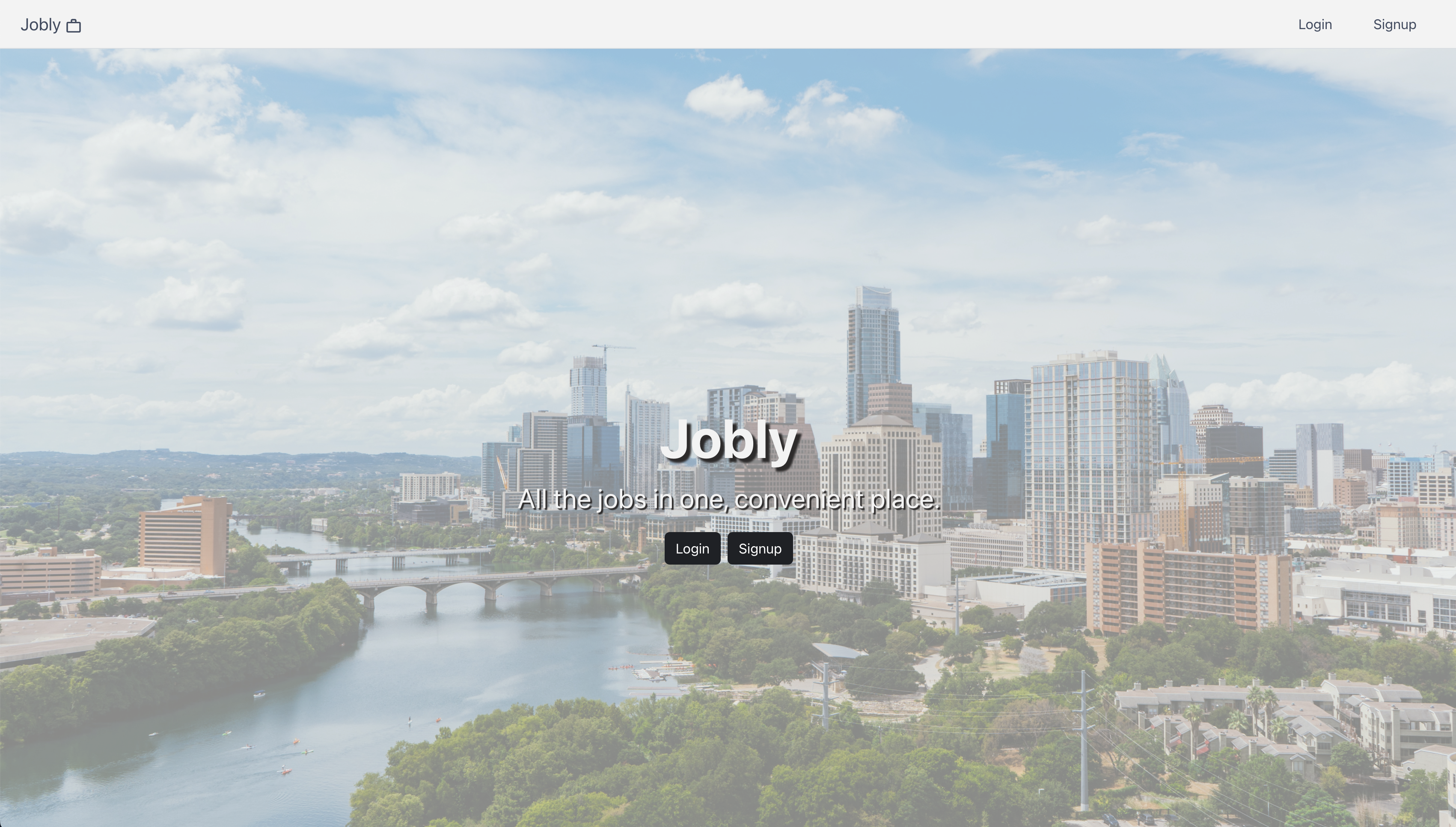 screenshot of jobly site